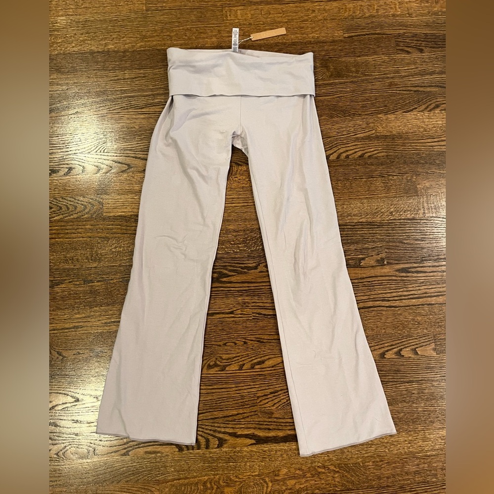 NEW Skims Cotton Jersey Foldover Pant in Oyster